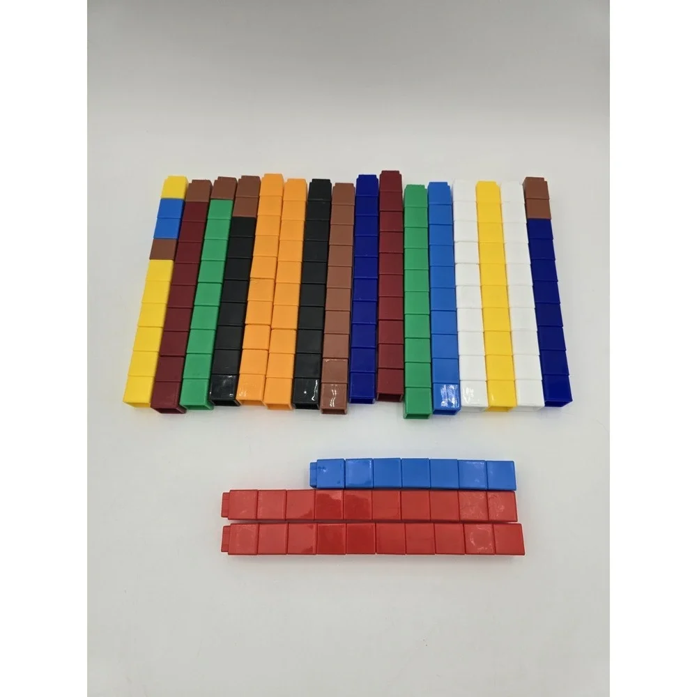 Math Manipulatives Lot Plastic‎ Cubes, 260+ Geometric Shapes, Foam Counters